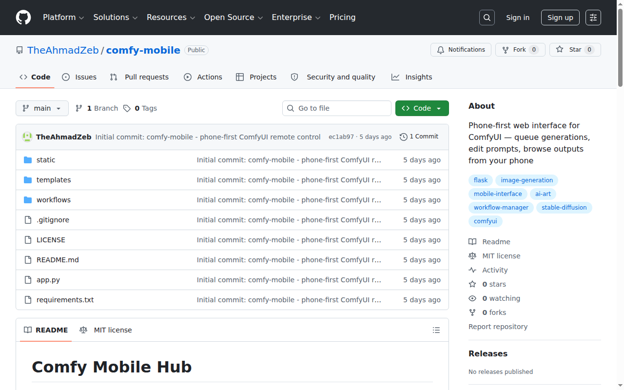 Comfy Mobile GitHub
