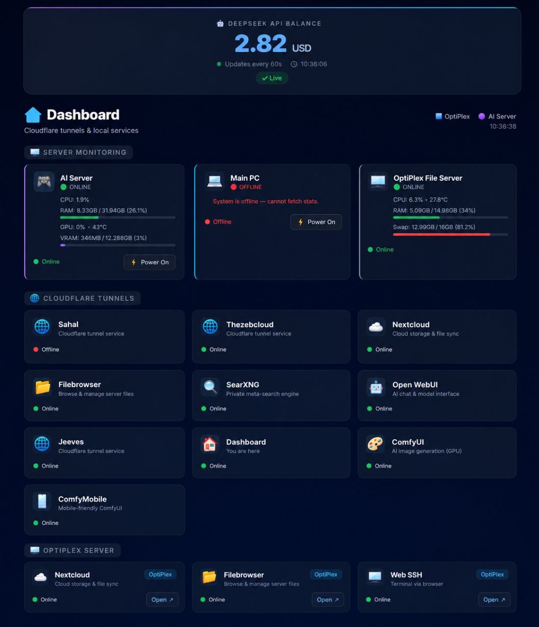 Live Server Dashboard