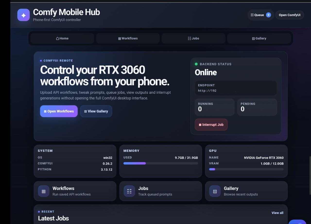 Comfy Mobile Interface